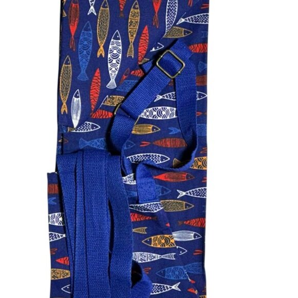 Barbeque Apron Bib Style  Unisex Nautical Fish Cotton Adjustable Men's Blue OS - Picture 9 of 16